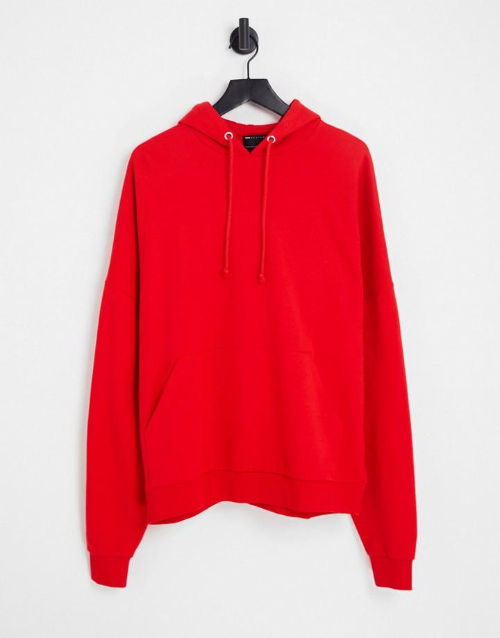 Asos Design Super Oversized Hoodie In Bright Red