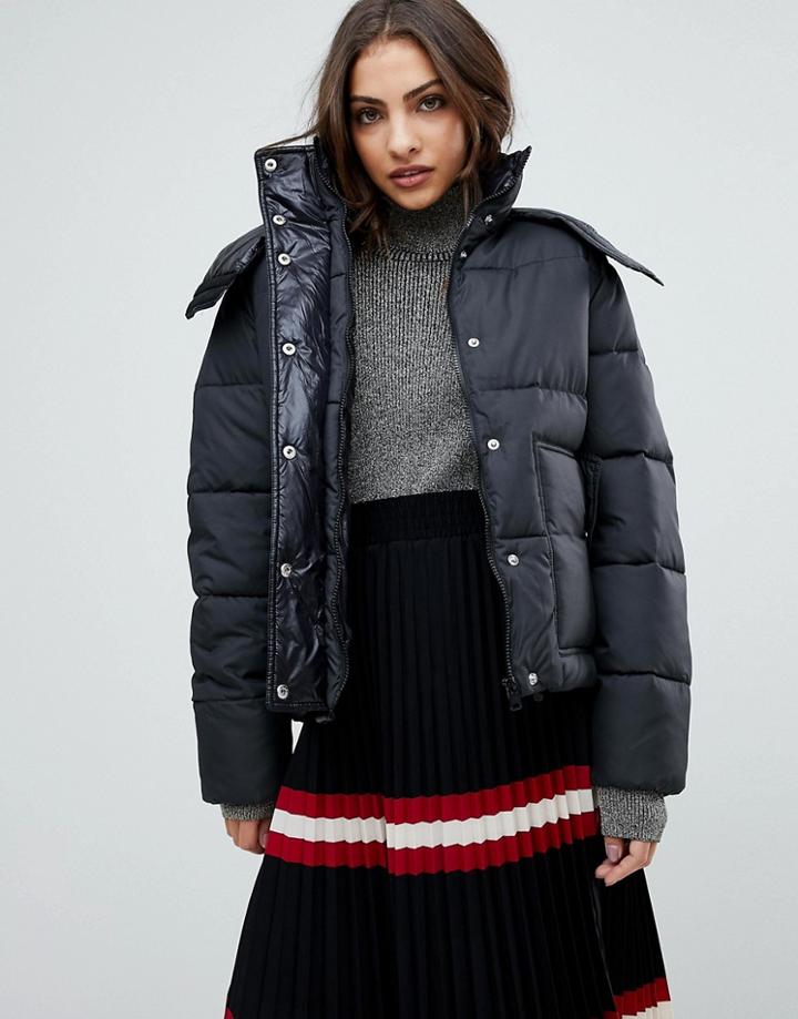 Warehouse Premium Padded Coat - Black