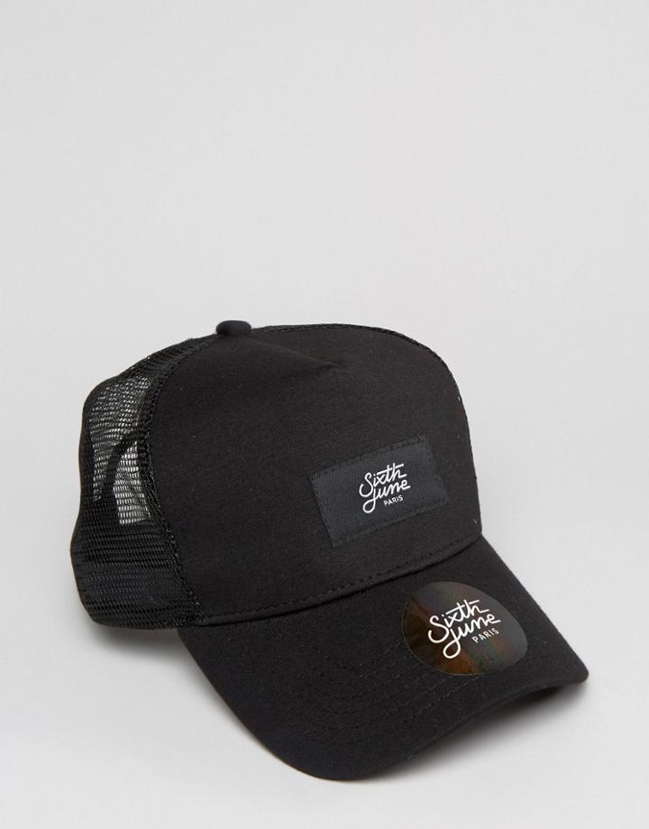 Sixth June Trucker Cap In Black - Black