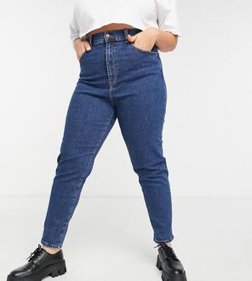 Dr Denim Plus Nora Straight Jeans In Midwash Blue-blues