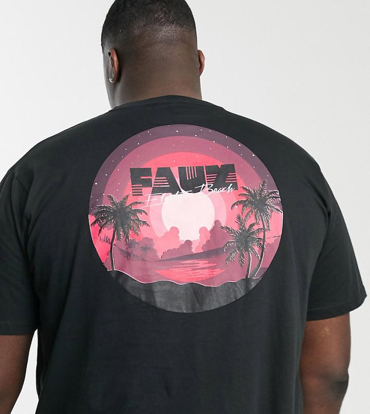 Friend Or Faux Plus Mellow Back Print T-shirt - Black