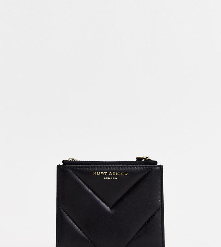 Kurt Geiger K Black Leather Mini Quilted Purse - Black