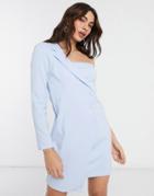 Unique21 One Shoulder Tuxedo Dress-blues