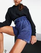 Allsaints High Waist Shorts In Blue - Part Of A Set-blues