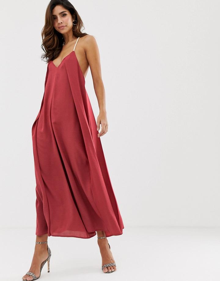 Asos Design Rope Detail Minimal Jumpsuit - Pink