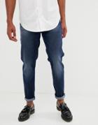 Asos Design 12.5oz Tapered Jeans In Indigo - Blue