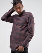 Asos Oversized Shirt In Rust Check - Brown