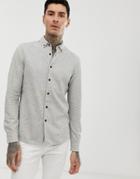 Asos Design Regular Fit Nep Shirt In Gray