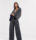 Asos Edition Tall Sequin Kimono Sleeve Wide Leg Jumpsuit