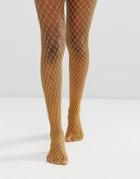 Gipsy Extra Large Fishnet Tights - Yellow