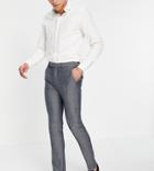 Twisted Tailor Suit Pants With Micro Geo Jaquard In Metallic Gray-blues