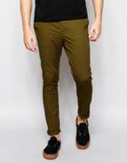 Asos Super Skinny Chinos In Brown Khaki - Fawn