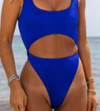 South Beach X Miss Molly Cut-out Scrunch Swimsuit In Cobalt Blue