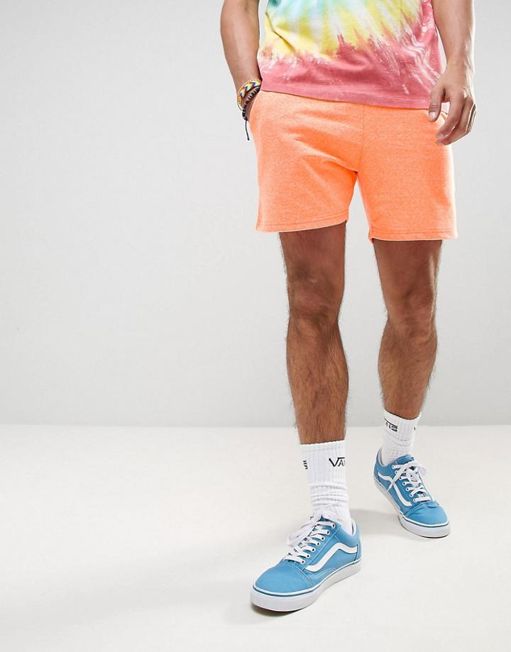Asos Festival Fluro Jersey Shorts - Orange