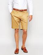 Asos Skinny Smart Shorts In Cotton Sateen - Brown