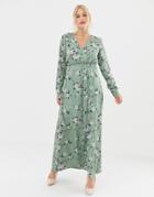 Uttam Boutique 3/4 Sleeve Floral Wrap Maxi Dress - Multi
