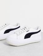 Puma Suede Mayu Sneakers In White And Black
