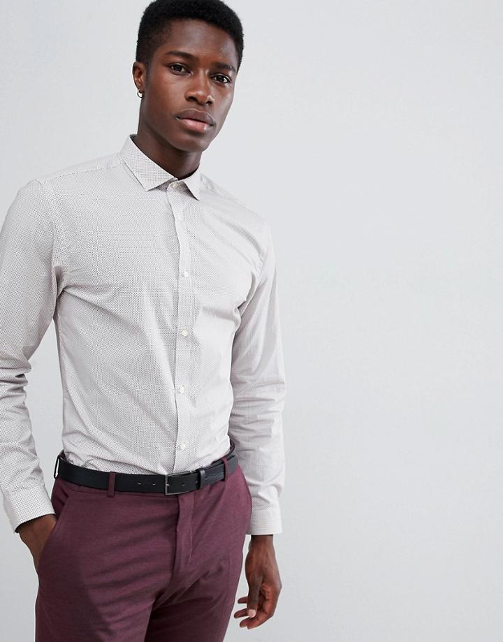 Jack & Jones Polka Dot Slim Fit Long Sleeve Shirt - Red