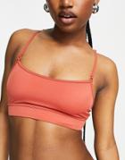 Asos 4505 Swim Square Neck Bikini With Strap Back Detail-brown