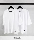 Bershka 2 Pack Oversized T-shirts In White