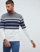 Pull & Bear Color Block Sweater In Gray - Gray
