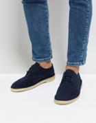 Clarks Suede Desert Crosby Shoes In Navy - Navy