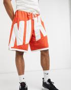 Nike Basketball Dri-fit Extra Bold Logo Shorts In Orange