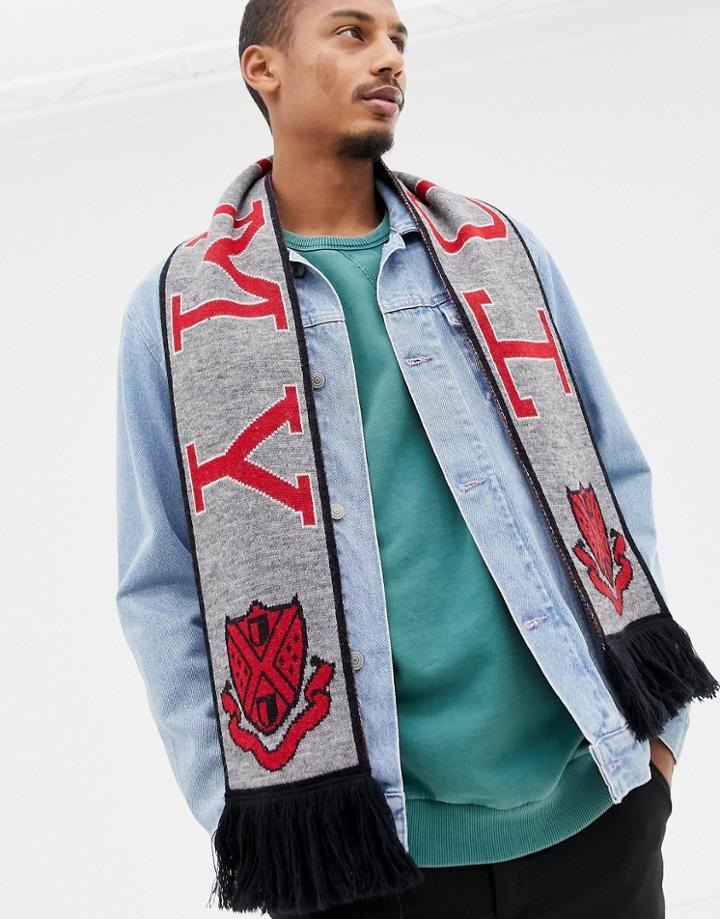 Tommy Jeans Soccer Scarf In Gray - Gray