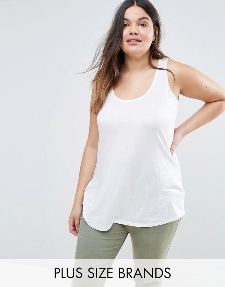 New Look Plus Tank Top - White