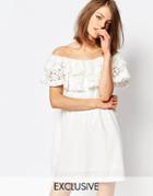 Sister Jane Herritage Off Shoulder Bardot Dress - Cream