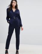 Unique 21 Belted Tailored Jumpsuit - Navy