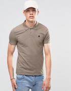 Asos Muscle Pique Polo Shirt With Embroidery In Brown - Coco Brown