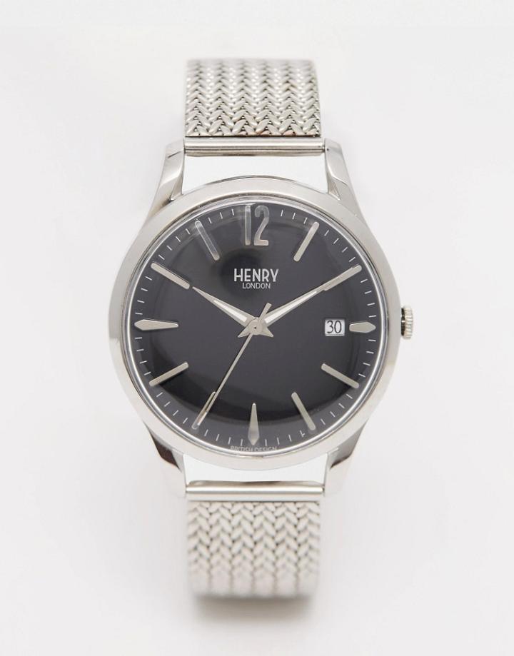 Henry London Edgeware Mesh Watch In Silver - Silver