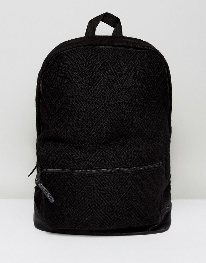 Asos Backpack In Black Texture - Black