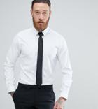 Heart & Dagger Skinny Shirt With Tie - White