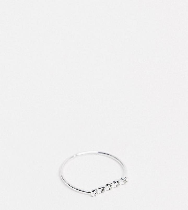 Kingsley Ryan Exclusive Ring In Sterling Silver With Crystal Bar