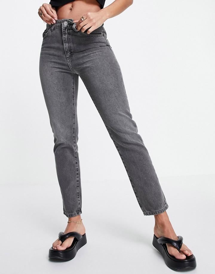 French Connection Cut Off Jean In Gray Wash-grey