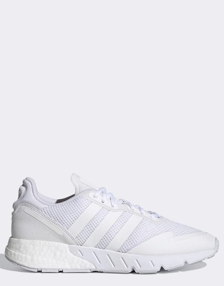 Adidas Originals Zx 1k Flux Sneakers In Triple White