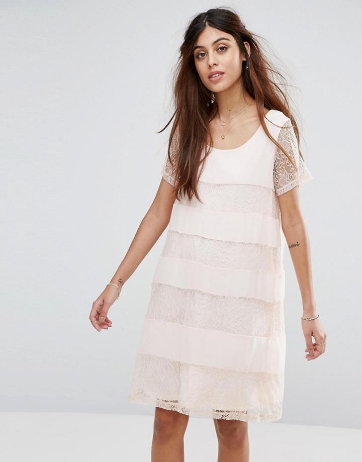 Vila Lace Detail Shift Dress - Multi
