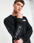 The North Face Small Logo Long Sleeve T-shirt In Black