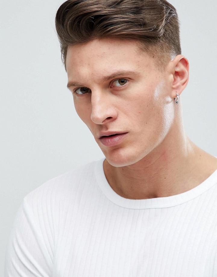 River Island Ribbed Long Sleeve Top In White