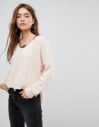 Only V-neck Chenille Knit Sweater - Tan