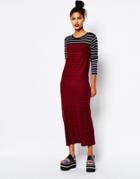 Sonia By Sonia Rykiel Knitted Maxi Dress In Stripe - 780 Brownie Navy Ind