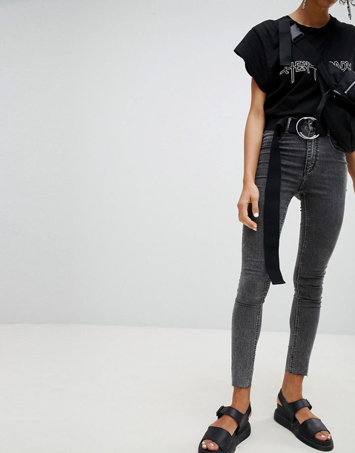Cheap Monday High Waisted Washed Black Super Skinny Jean - Black
