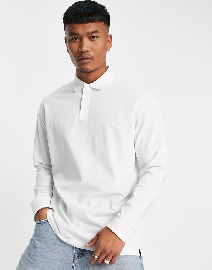 Jack & Jones Originals Oversized Polo In Off White