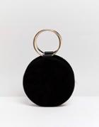 Miss Selfridge Circle Crossbody Bag With Removeable Strap In Black - Black