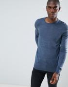 Threadbare Basic Soft Touch Crew Neck Jumper - Blue