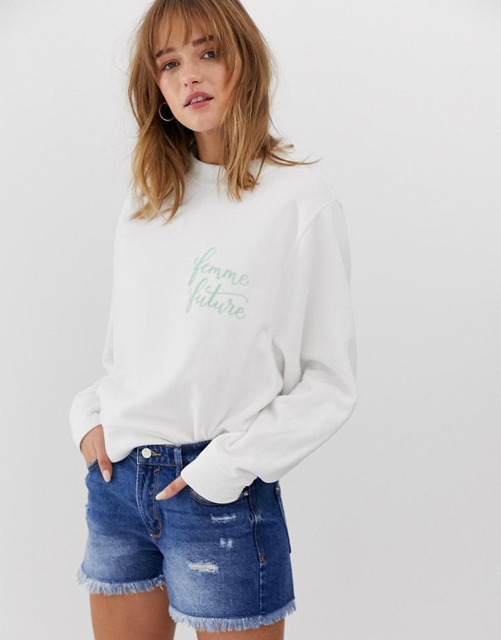 Jdy Femme Future Slogan Sweat - Cream