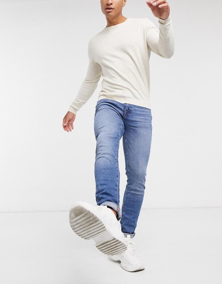 Selected Homme Skinny Jeans Cotton In Lightwash Blue - Mblue-blues