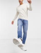 Selected Homme Skinny Jeans Cotton In Lightwash Blue - Mblue-blues